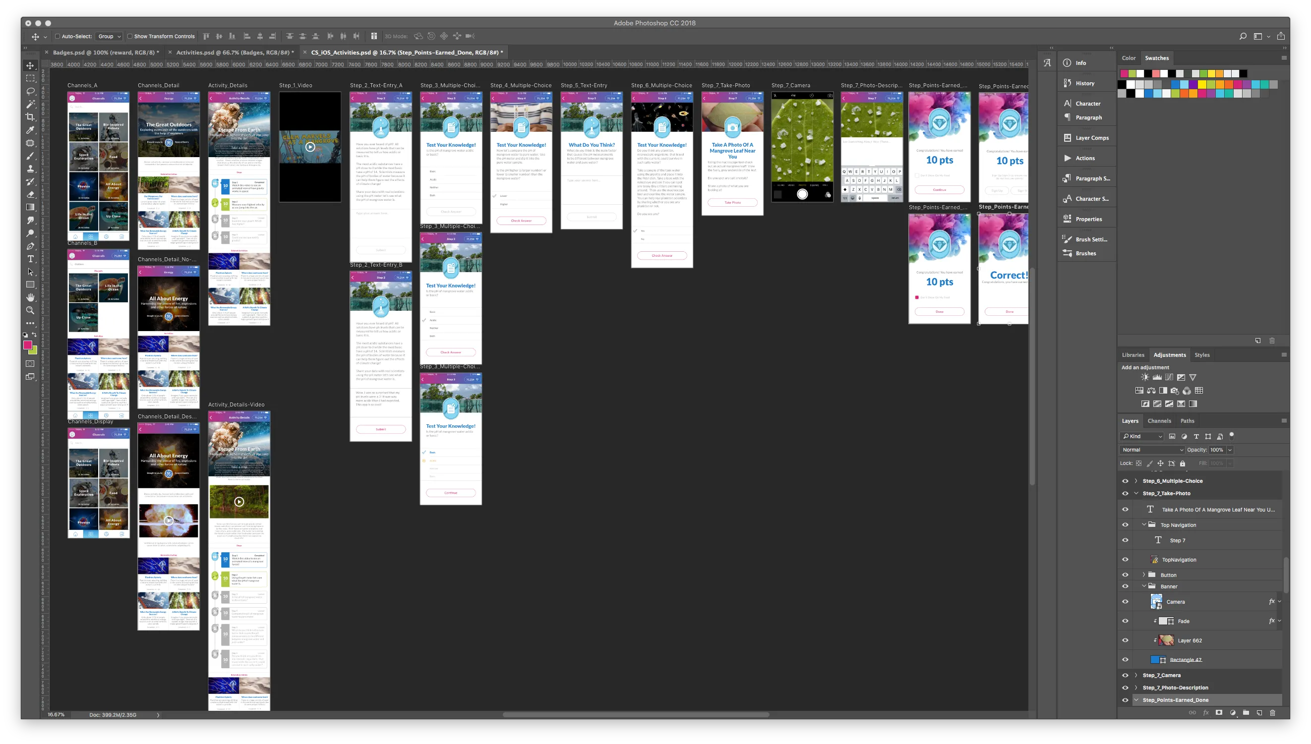 Mobile app interface design in Adobe Photoshop